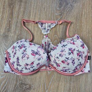 Victoria Secret NEW Push Up Bra 36D Front Clasp Floral Lace Fairy Cottage